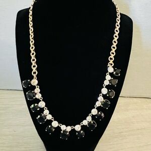 J.Crew Black & Crystals Statement Necklace